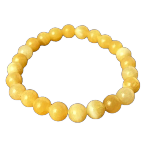 Jewelry - Radiant Honey Calcite Stone Crystal Stretch Bracelet Infused with Healing Energy